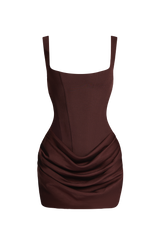Cornessa Mini Dress - Plum Brown